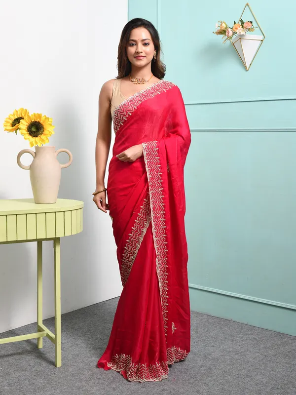 Pink_Satin_Embroidered_Sarees_For_Women