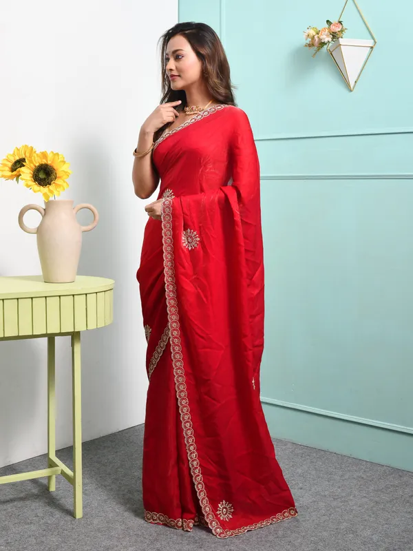 Pink_Satin_Embroidered_Sarees_For_Women