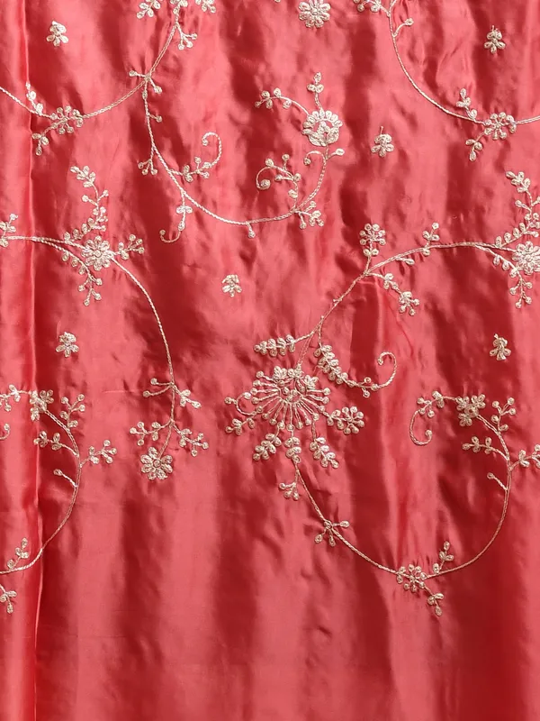Peach_Satin_Embellished_Sarees_For_Women