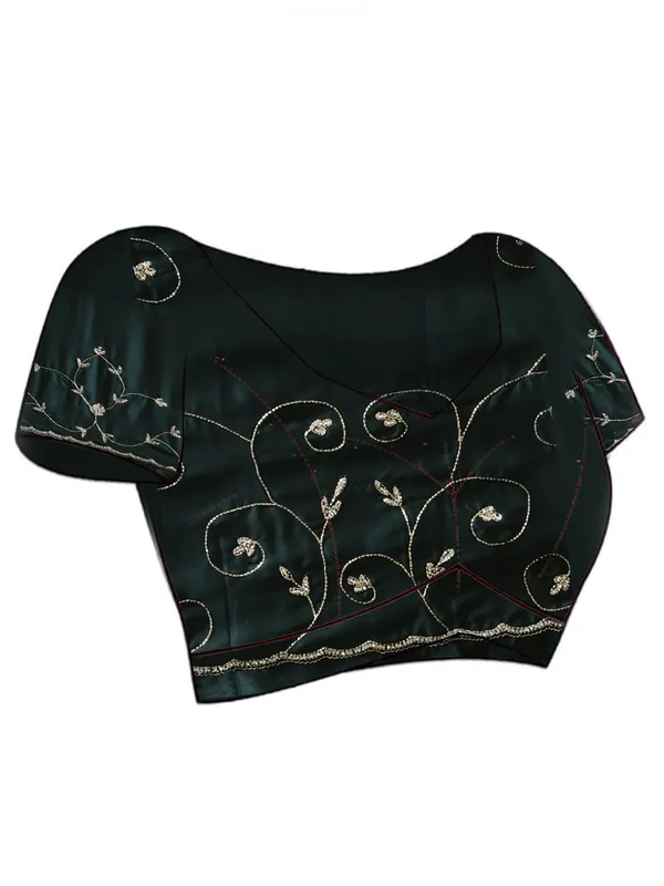 Green_Satin_Embellished_Sarees_For_Women