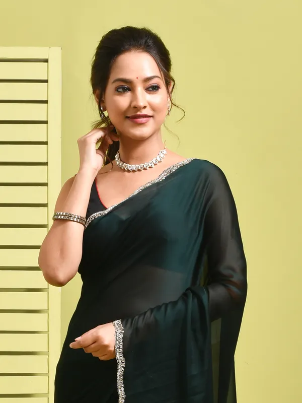 Green_Satin_Embellished_Sarees_For_Women