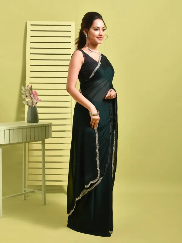 Green_Satin_Embellished_Sarees_For_Women