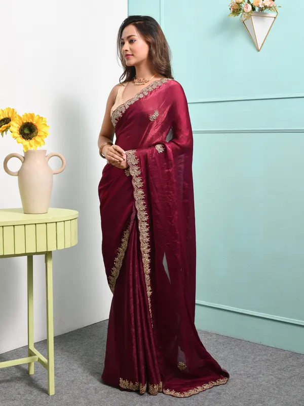 Purple_Satin_Embroidered_Sarees_For_Women