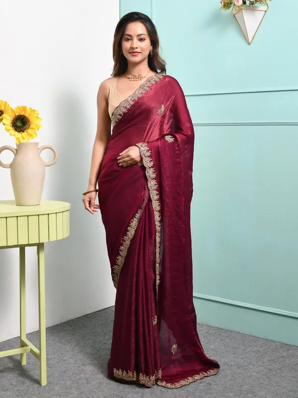 Purple_Satin_Embroidered_Sarees_For_Women
