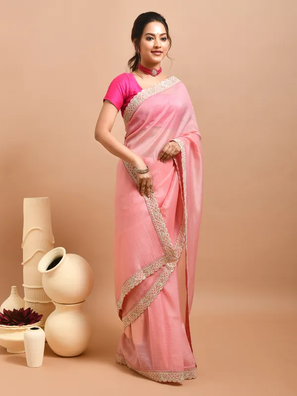 Pink_Organza_Embellished_Sarees_For_Women