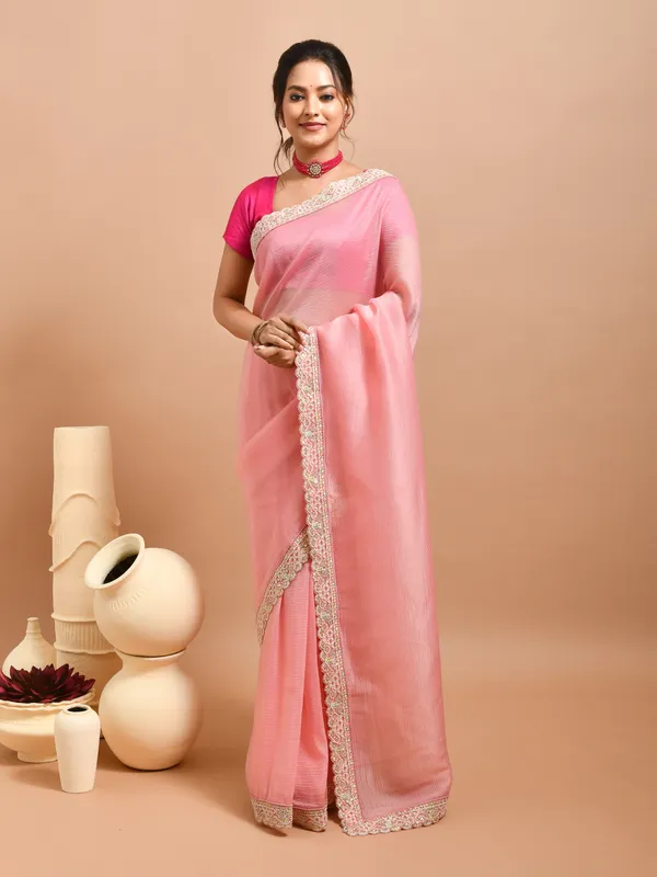 Pink_Organza_Embellished_Sarees_For_Women