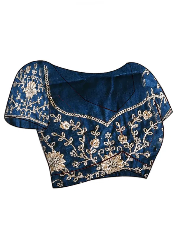 Blue_Silk_Blend_Embroidered_Sarees_For_Women