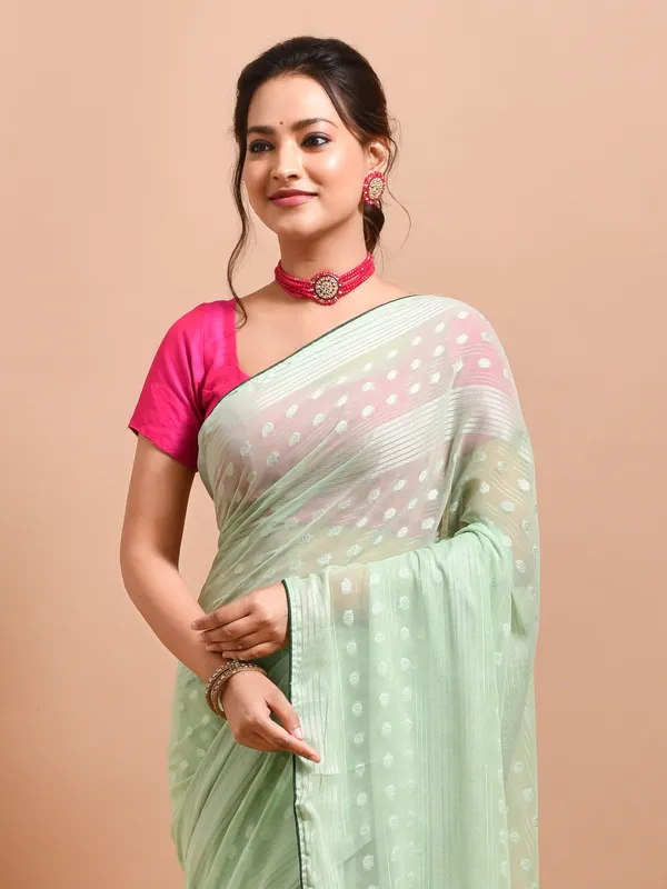 Green_Poly_Chiffon_Embroidered_Sarees_For_Women