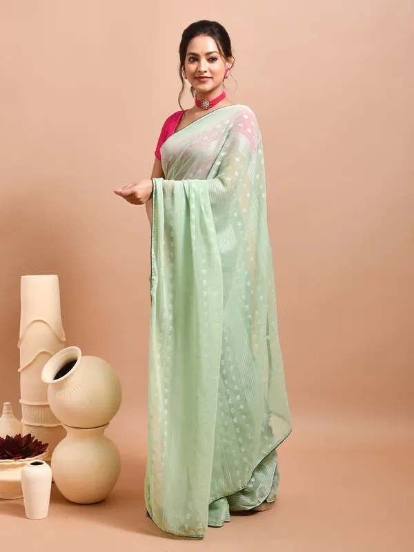 Green_Poly_Chiffon_Embroidered_Sarees_For_Women