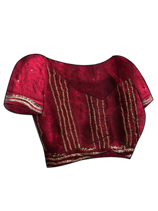 Maroon_Satin_Embellished_Sarees_For_Women