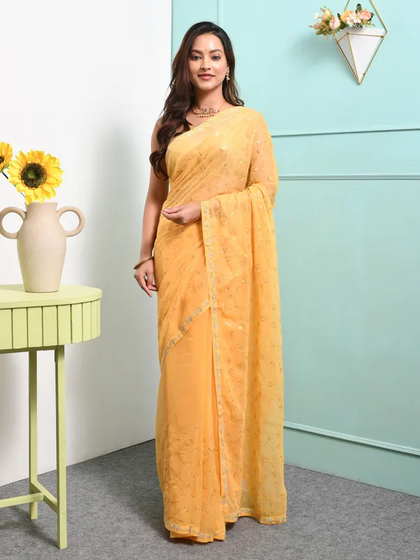 Yellow_Poly_Chiffon_Embroidered_Sarees_For_Women
