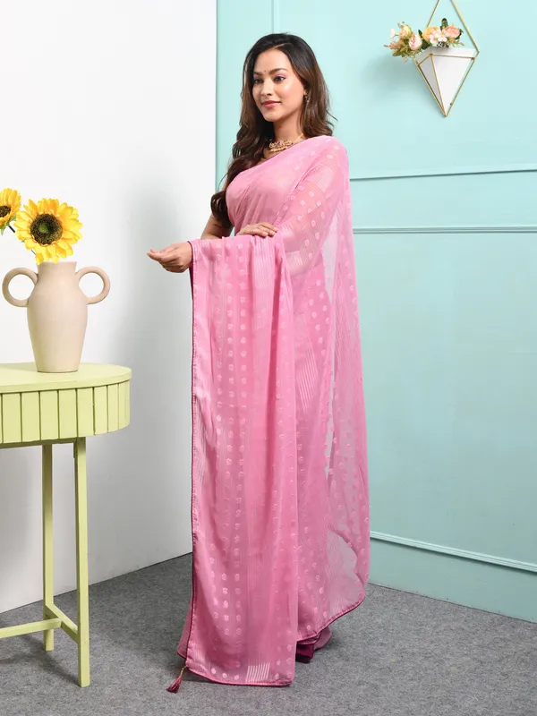 Pink_Poly_Chiffon_Embroidered_Sarees_For_Women
