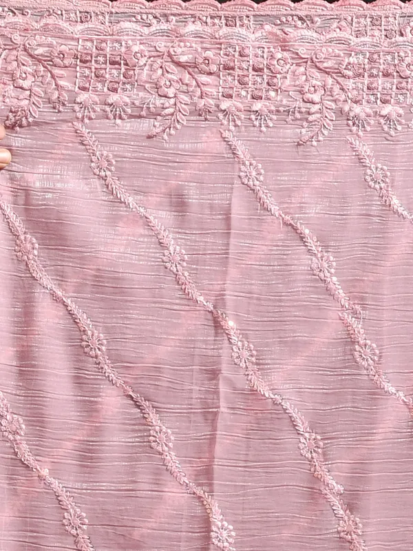 Pink_Poly_Chiffon_Embroidered_Sarees_For_Women