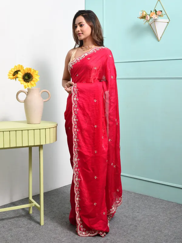 Pink_Satin_Embroidered_Sarees_For_Women