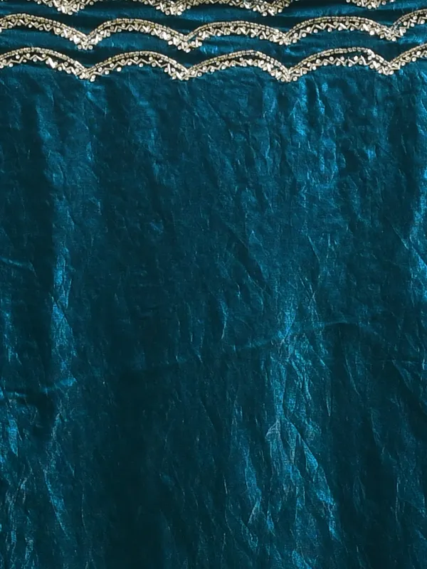 Blue_Satin_Embellished_Sarees_For_Women