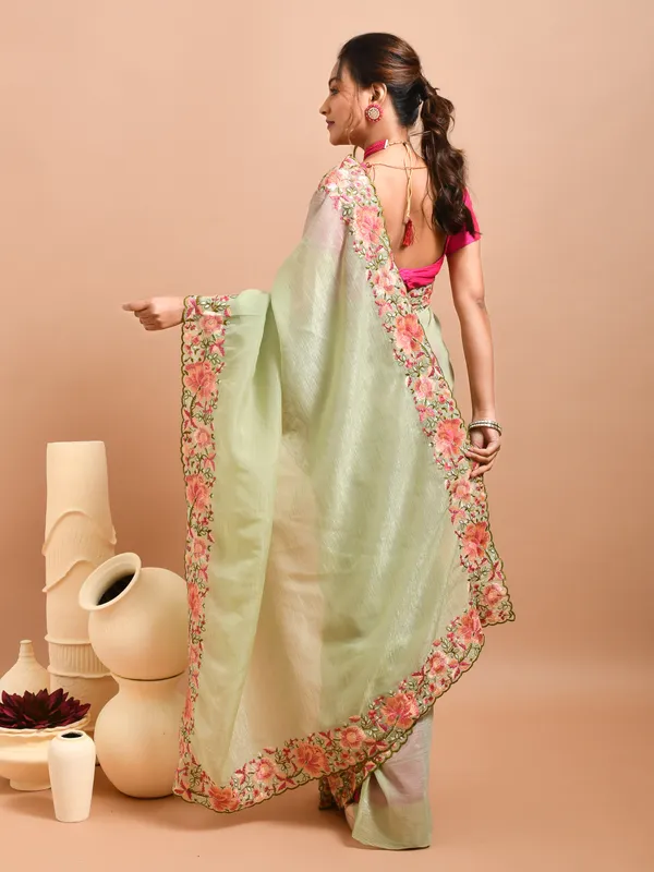 Green_Poly_Chiffon_Embroidered_Sarees_For_Women