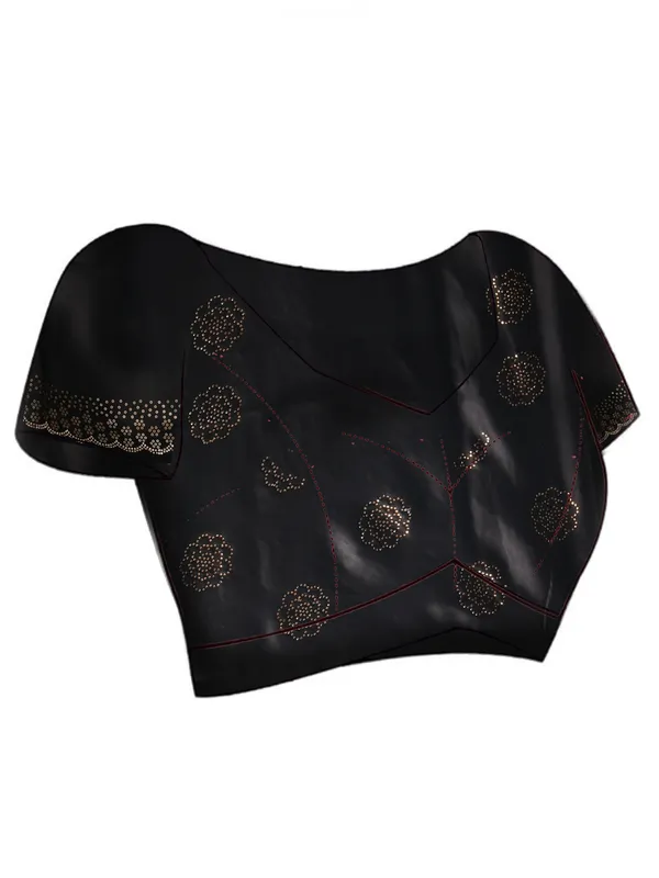 Black_Satin_Embellished_Sarees_For_Women