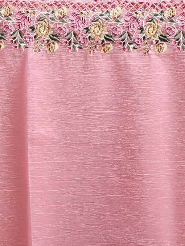 Pink_Poly_Chiffon_Embroidered_Sarees_For_Women