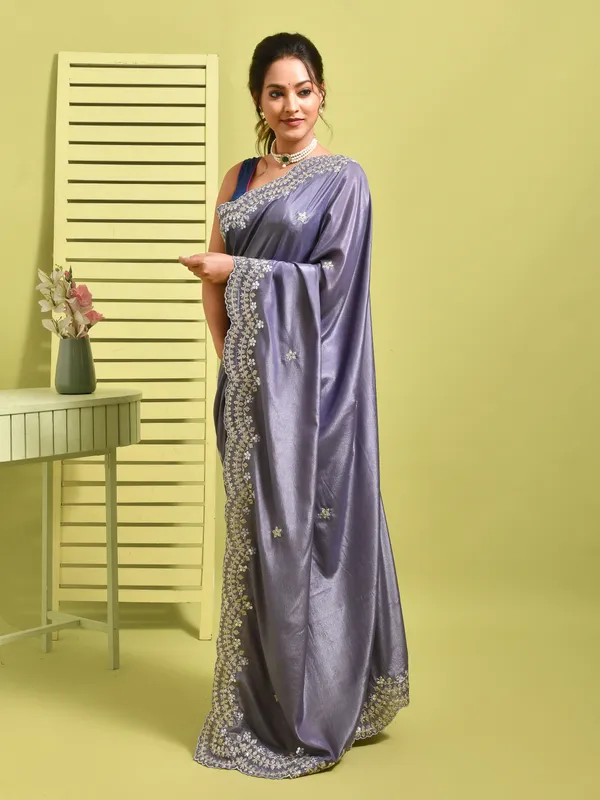 Purple_Satin_Embellished_Sarees_For_Women