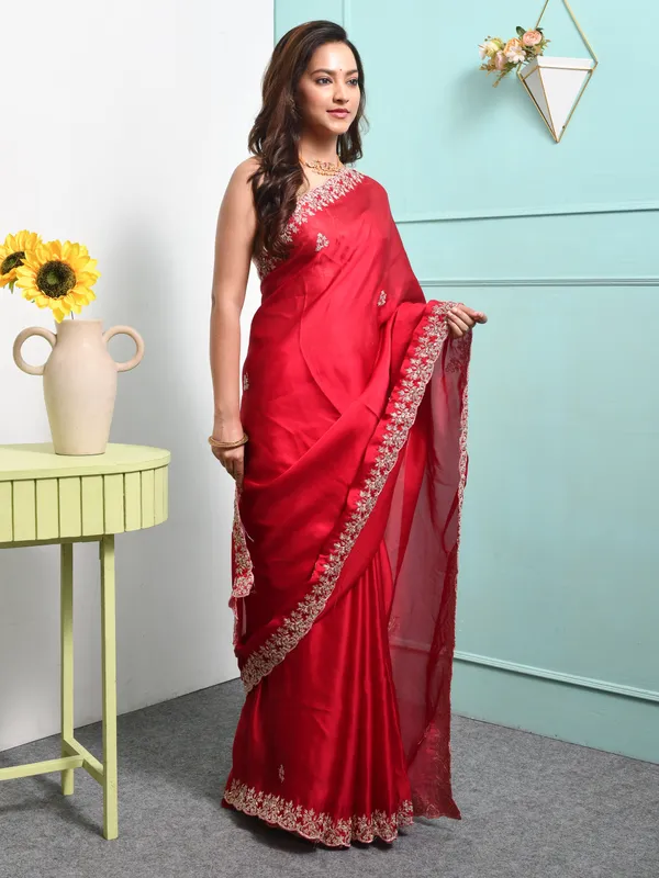 Pink_Satin_Embroidered_Sarees_For_Women