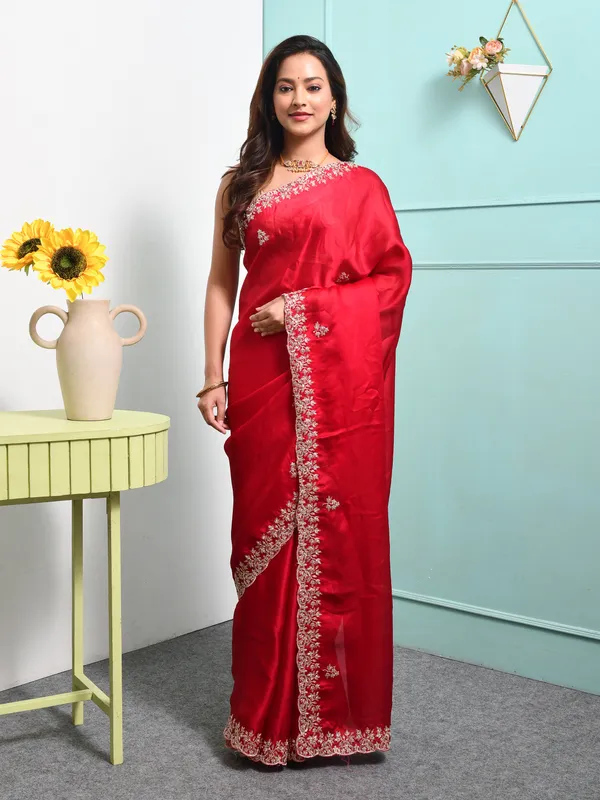 Pink_Satin_Embroidered_Sarees_For_Women