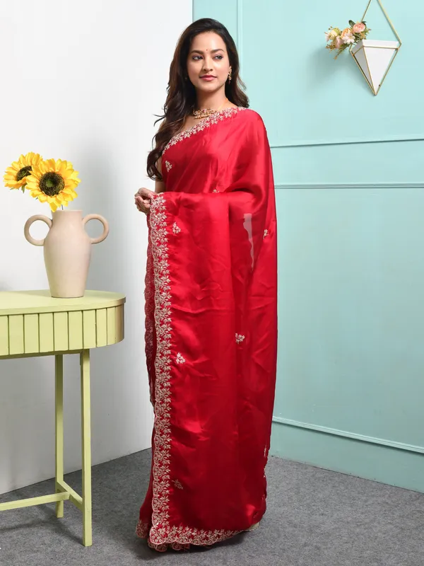 Pink_Satin_Embroidered_Sarees_For_Women