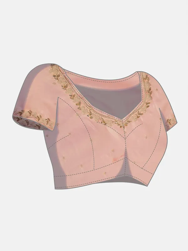 Peach_colour_Tissue_Saree_for_Women