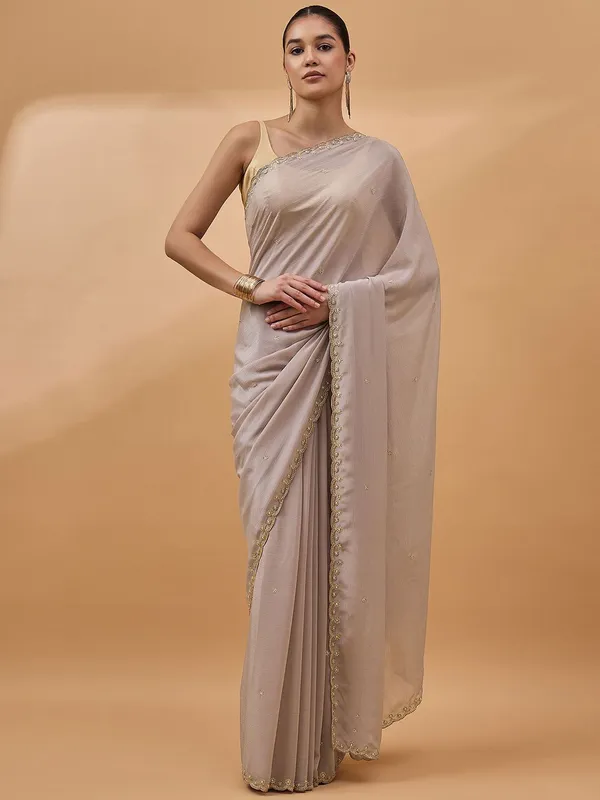 Peach_colour_Pure_Chiffon_Saree_for_Women