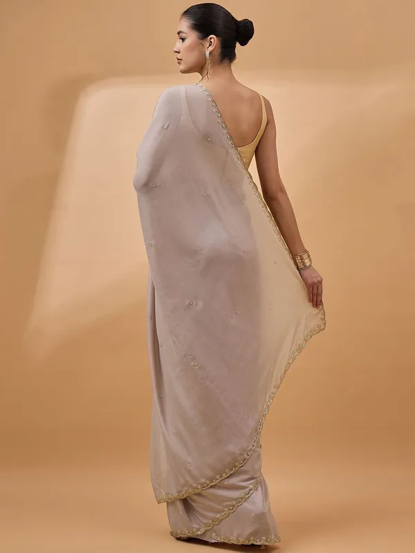 Peach_colour_Pure_Chiffon_Saree_for_Women