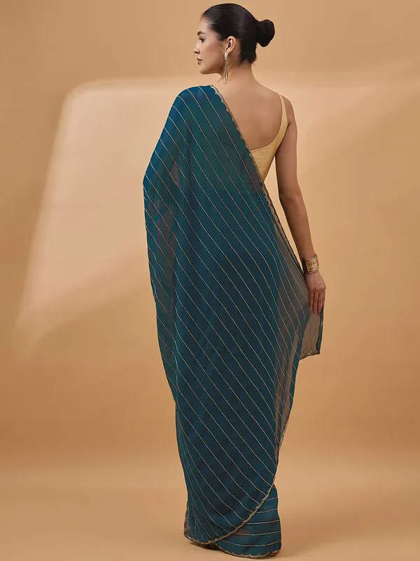 Blue_colour_Pure_Georgette_Saree_for_Women