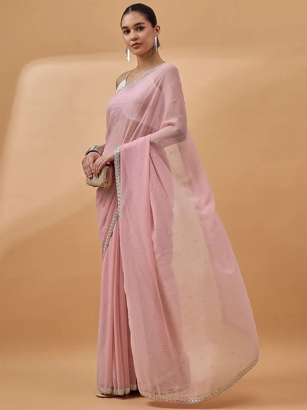 Pink_colour_Pure_Georgette_Saree_for_Women