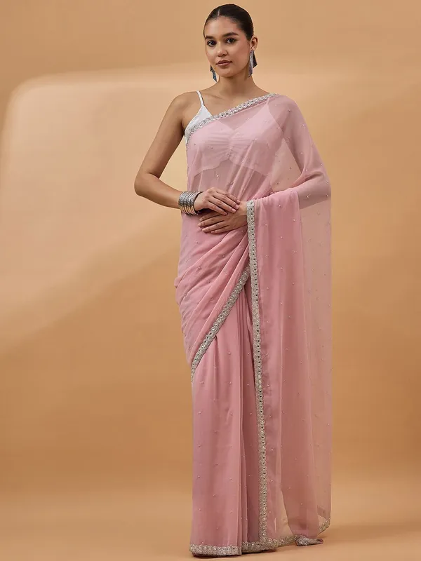 Pink_colour_Pure_Georgette_Saree_for_Women