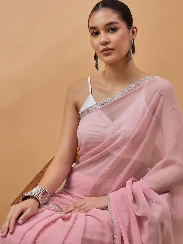 Pink_colour_Pure_Georgette_Saree_for_Women