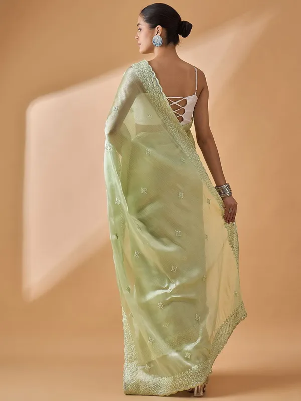 Green_colour_Poly_Crepe_Saree_for_Women