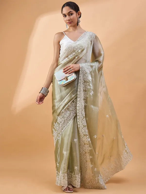 Green_colour_Poly_Chiffon_Saree_for_Women