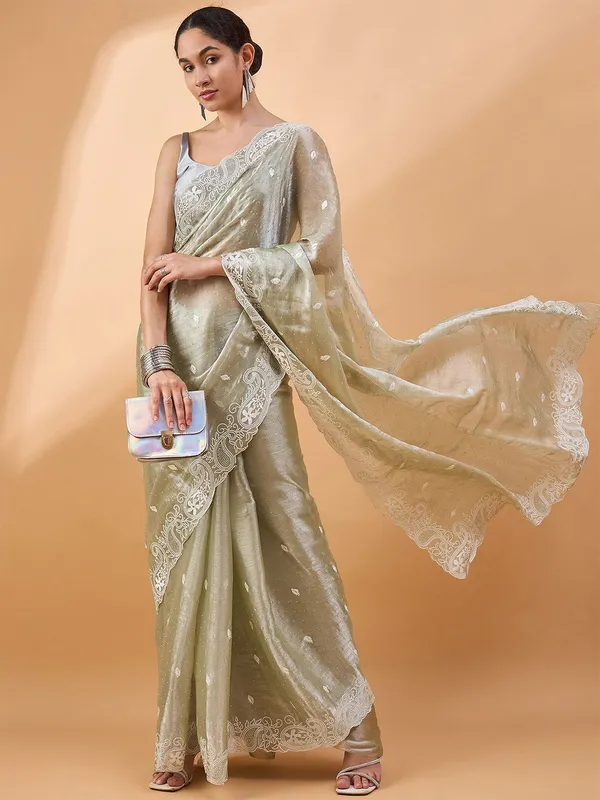 Green_colour_Poly_Chiffon_Saree_for_Women