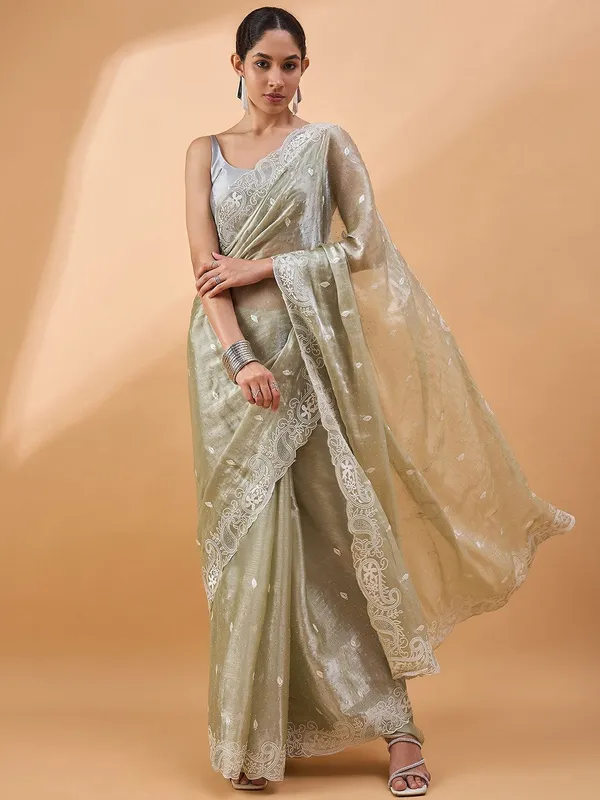 Green_colour_Poly_Chiffon_Saree_for_Women