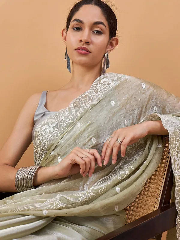 Green_colour_Poly_Chiffon_Saree_for_Women