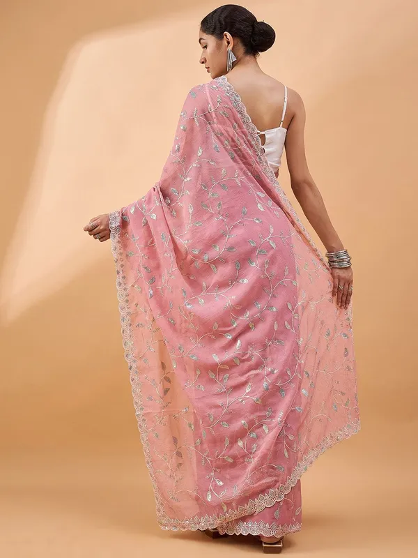 Pink_colour_Poly_Crepe_Saree_for_Women