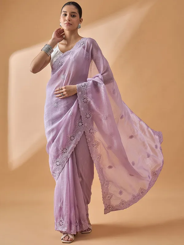 Purple_colour_Poly_Crepe_Saree_for_Women