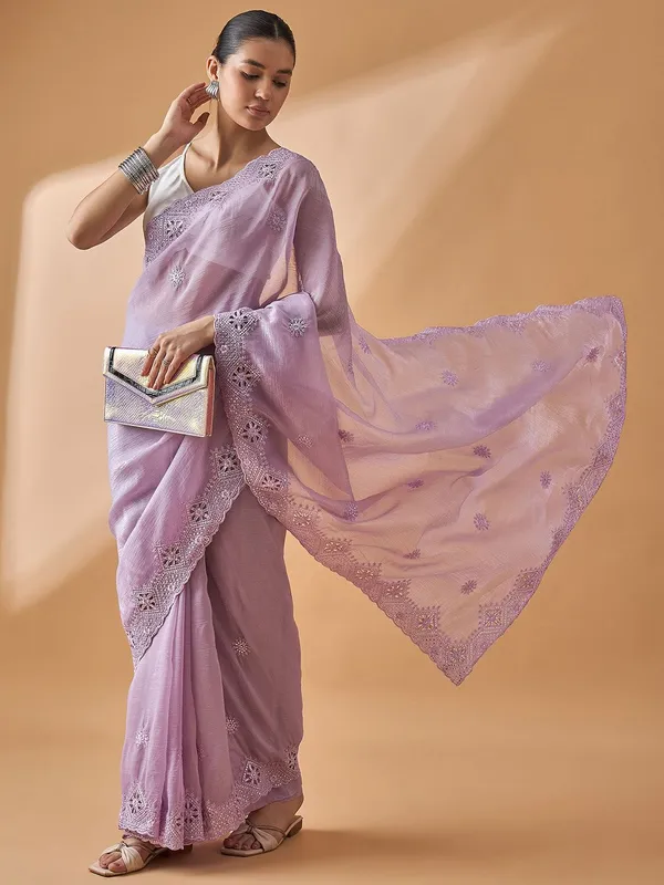 Purple_colour_Poly_Crepe_Saree_for_Women