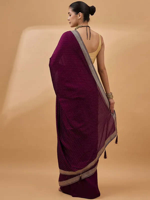 Purple_colour_Silk_Blend_Saree_for_Women