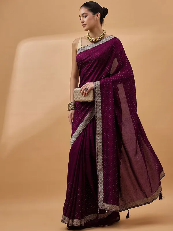 Purple_colour_Silk_Blend_Saree_for_Women