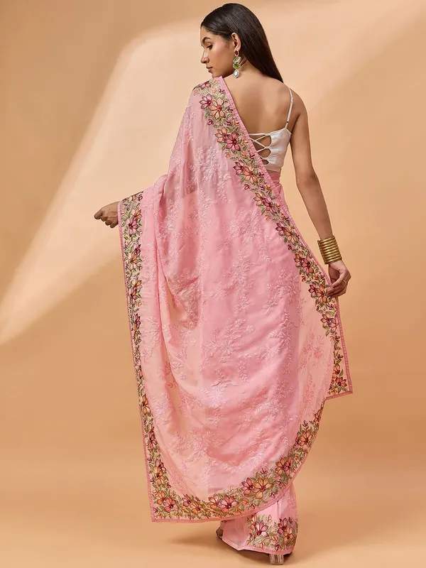 Pink_colour_Poly_Chiffon_Saree_for_Women