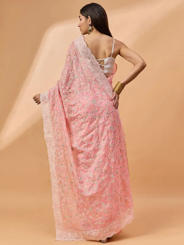 Pink_colour_Poly_Chiffon_Saree_for_Women