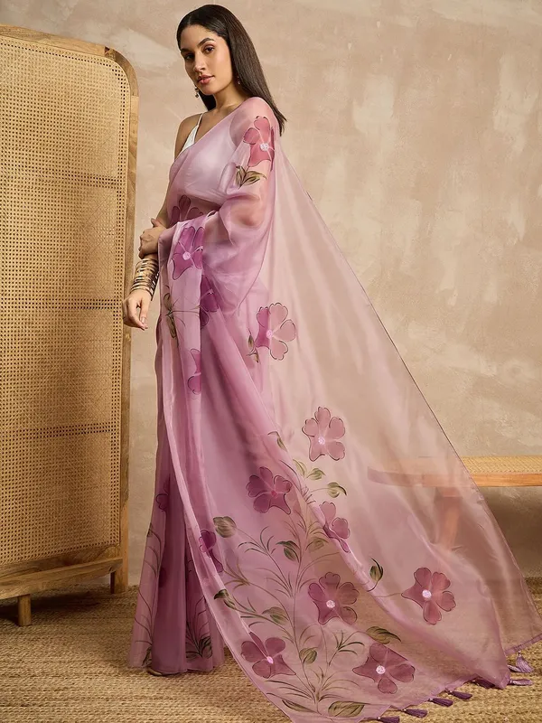 Purple_colour_Organza_Saree_for_Women
