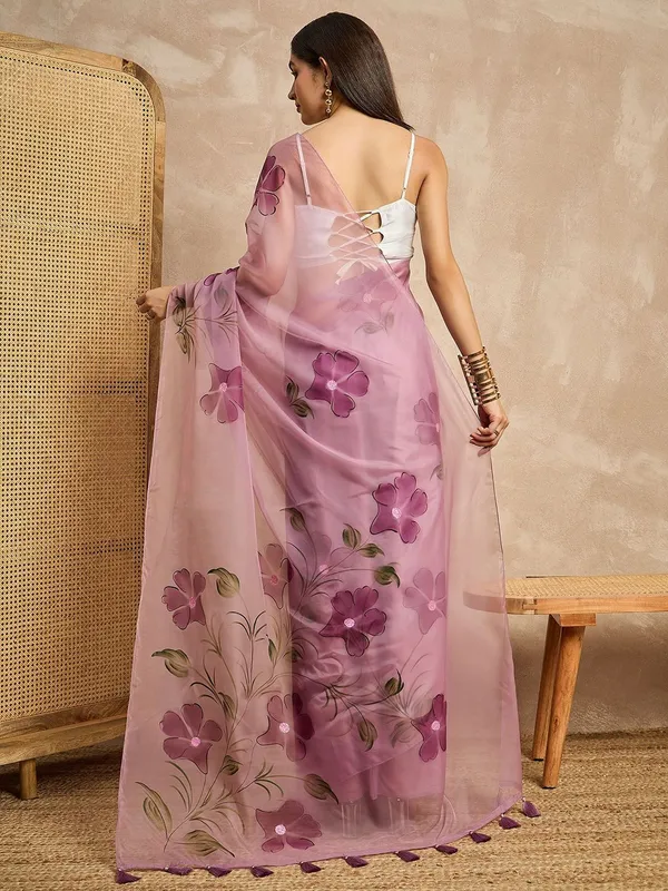 Purple_colour_Organza_Saree_for_Women