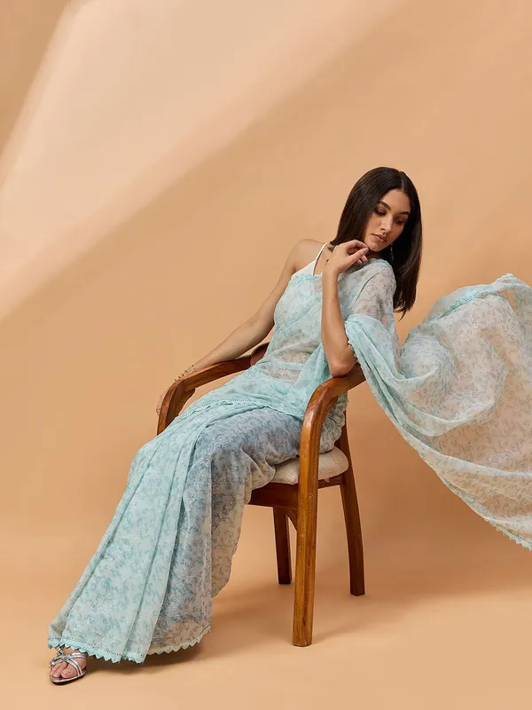 Blue_colour_Pure_Georgette_Saree_for_Women