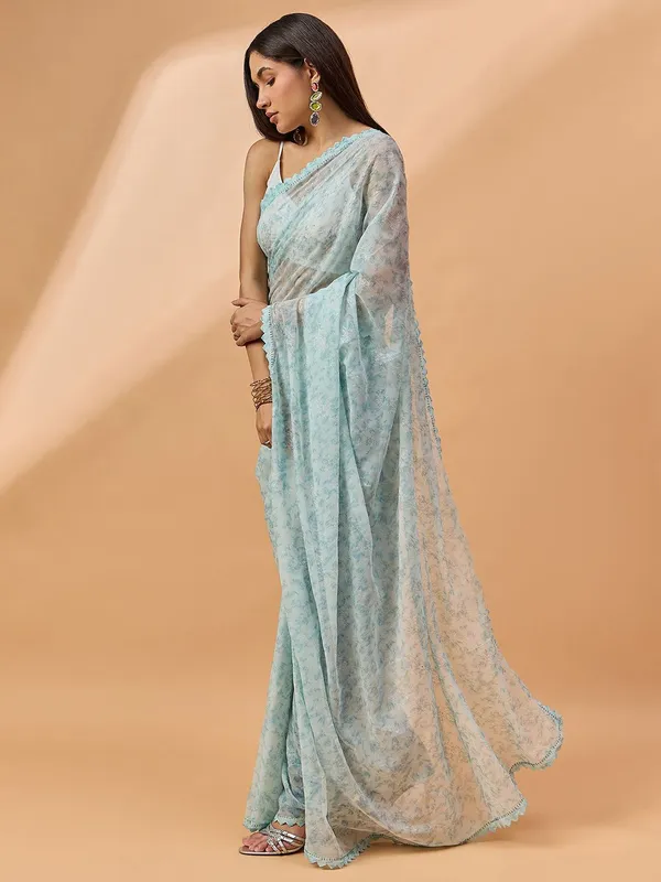 Blue_colour_Pure_Georgette_Saree_for_Women