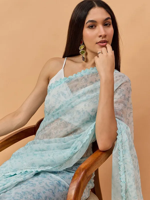Blue_colour_Pure_Georgette_Saree_for_Women